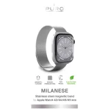 Rozsdamentes acél szíj Apple Watch 42, 44, 45, 49 mm-hez, milánói stílusú – ezüst 2