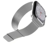 Rozsdamentes acél szíj Apple Watch 42, 44, 45, 49 mm-hez, milánói stílusú – ezüst 3