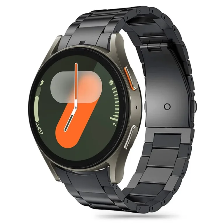 Karkötő szíj Samsung Galaxy Watch 4 / 5 / 5 Pro / 6 / 7 / FE rozsdamentes acél - fekete