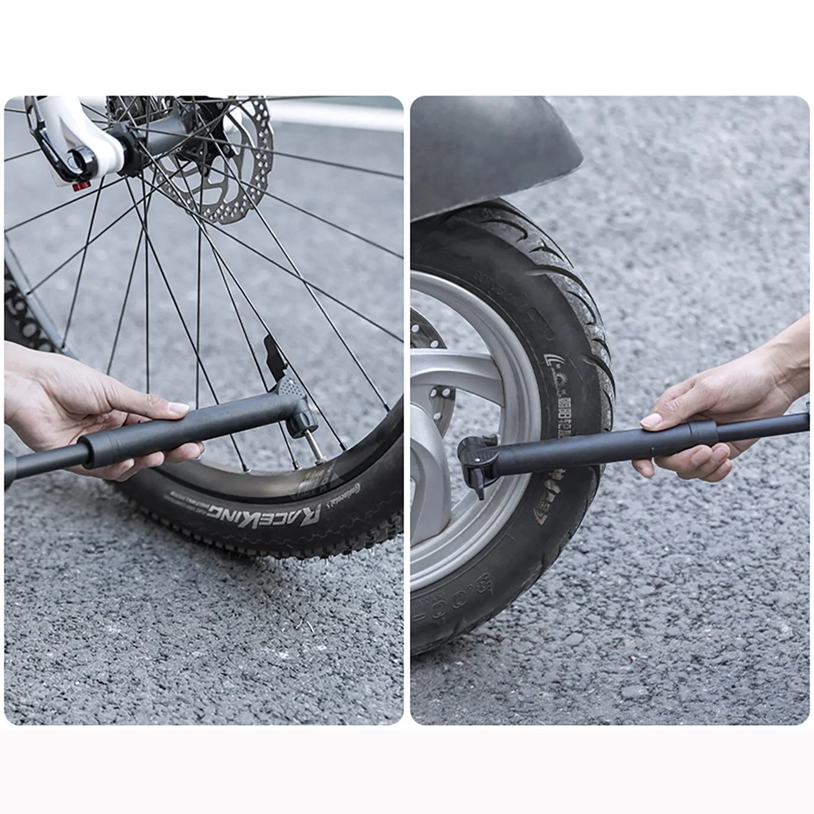Pompă manuală compactă pentru biciclete de 80 PSI (5,5 bari) – negru 9