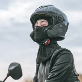 Sturmhaube für Motorrad und Fahrrad, Winter, isoliert – schwarz 4