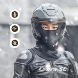 Sturmhaube für Motorrad und Fahrrad, Winter, isoliert – schwarz 6