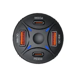 2xUSB-C 2xUSB-A 60-W-Autoladegerät – Schwarz 3