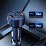 2xUSB-C 2xUSB-A 60-W-Autoladegerät – Schwarz 6