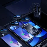 2xUSB-C 2xUSB-A 60-W-Autoladegerät – Schwarz 7