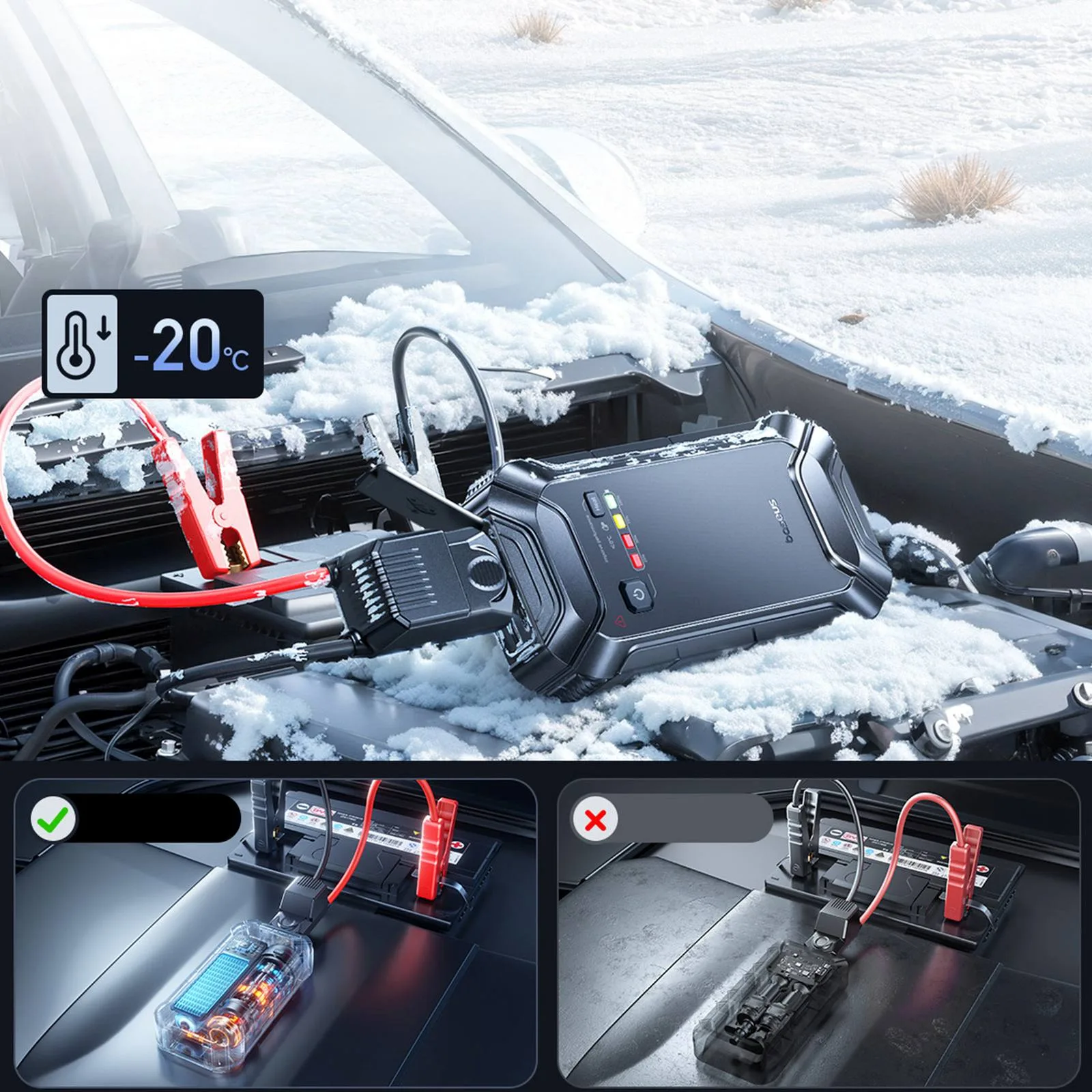 Starthilfe für Fahrzeuge, 12000 mAh, 12 V – schwarz 11