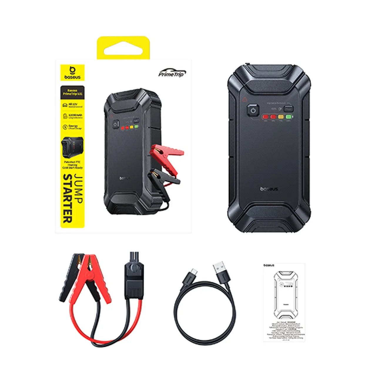 Starthilfe für Fahrzeuge, 12000 mAh, 12 V – schwarz 5