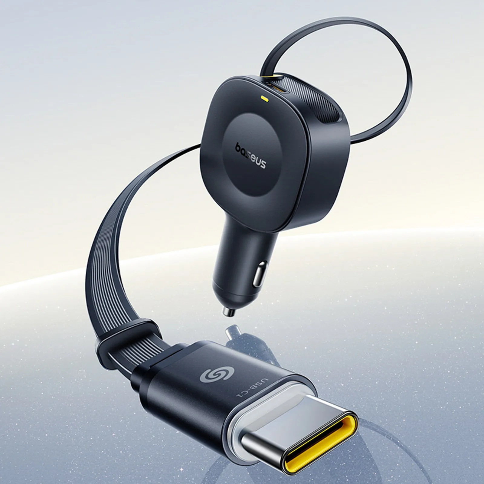 Autonabíjačka USB-C s vysúvacím káblom USB-C, 30 W – čierna 4