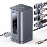 11 az 1-ben USB-C HDMI DP USB-A USB-C RJ45 PD 3,5 mm-es mini jack EU töltő dokkolóállomás – szürke 3