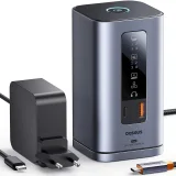 11 az 1-ben USB-C HDMI DP USB-A USB-C RJ45 PD 3,5 mm-es mini jack EU töltő dokkolóállomás – szürke 4