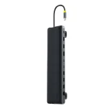 12 az 1-ben USB-C, HDMI, DisplayPort, USB-A, SD/microSD, RJ45, PD dokkolóállomás – szürke