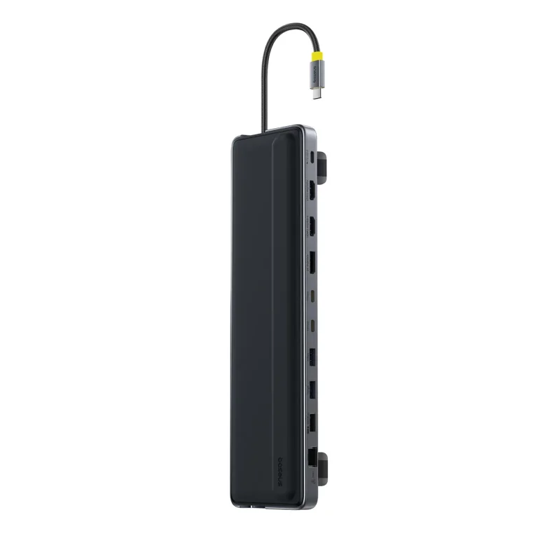 12 az 1-ben USB-C, HDMI, DisplayPort, USB-A, SD/microSD, RJ45, PD dokkolóállomás – szürke