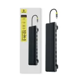 12 az 1-ben USB-C, HDMI, DisplayPort, USB-A, SD/microSD, RJ45, PD dokkolóállomás – szürke 4