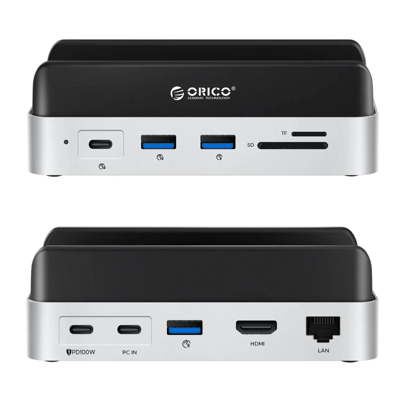 Dokovacia stanica 10 v 1 pre Mac mini M.2 USB-C USB-A HDMI RJ45 SD/TF – strieborná 2
