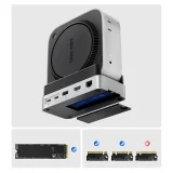 10-in-1 dokkolóállomás Mac minihez M.2 USB-C USB-A HDMI RJ45 SD/TF - ezüst 4