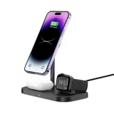 3-u-1 bežični punjač s postoljem za pametni telefon, Apple Watch i AirPods MagSafe - crna 7