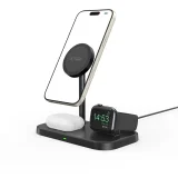 3-u-1 bežični punjač s postoljem za pametni telefon, Apple Watch i AirPods MagSafe - crna 8