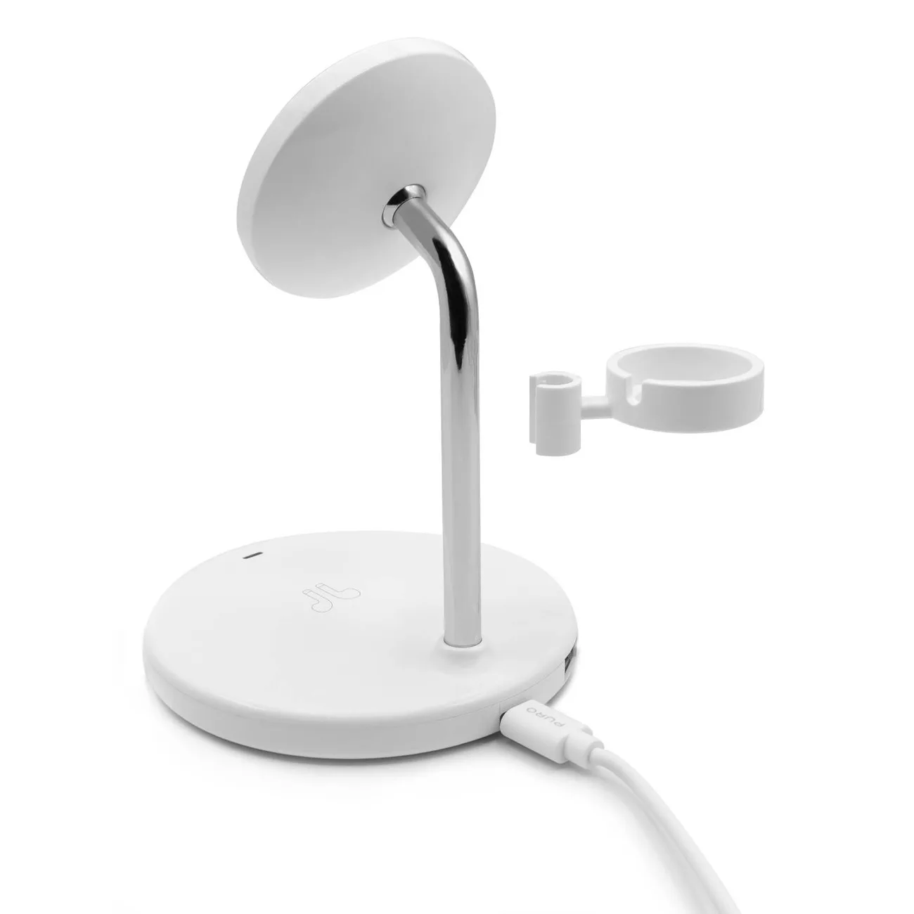 Încărcător wireless 3-în-1 cu suport pentru iPhone și AirPods, USB-A - alb 4