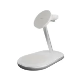 3 az 1-ben vezeték nélküli töltő telefonhoz, okosórához és fejhallgatóhoz Qi2 MagSafe – Fehér 2