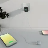 Cestovný adaptér pre zásuvky v EÚ, Veľkej Británii, USA a Austrálii s portmi USB-C a USB-A, GaN 70 W – čierny 10