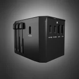 Cestovný adaptér pre zásuvky v EÚ, Veľkej Británii, USA a Austrálii s portmi USB-C a USB-A, GaN 70 W – čierny 7