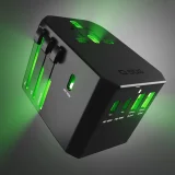 Cestovný adaptér pre zásuvky v EÚ, Veľkej Británii, USA a Austrálii s portmi USB-C a USB-A, GaN 70 W – čierny 8