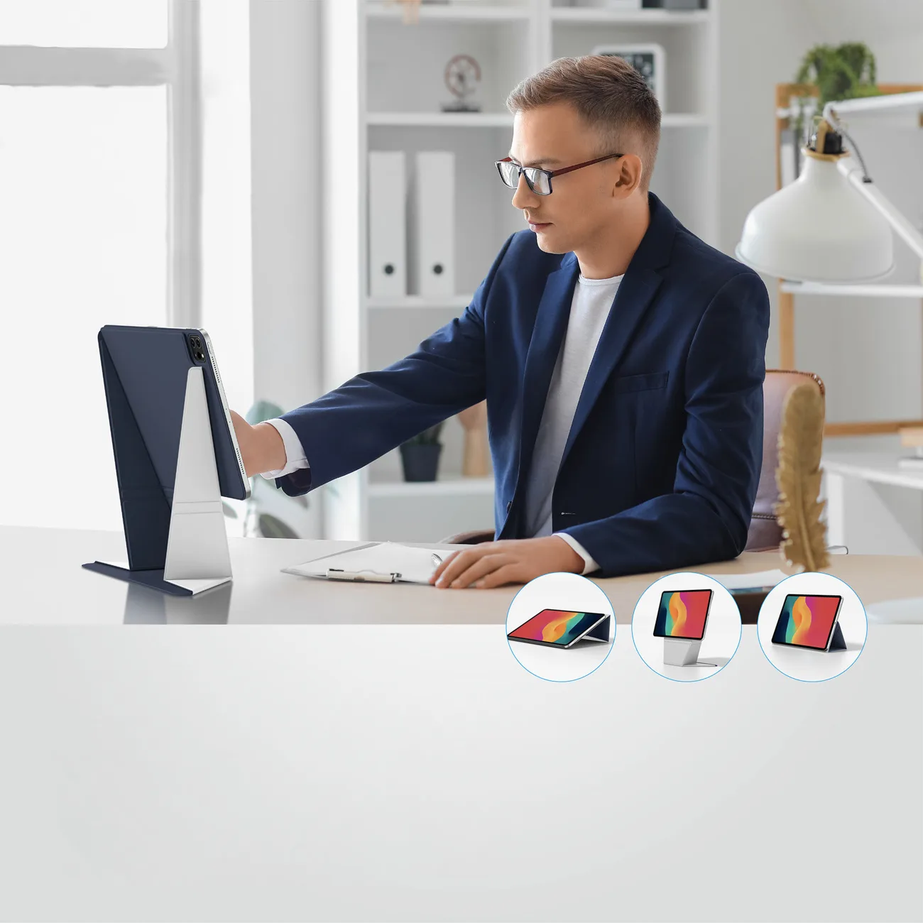 Husă de protecție cu suport pentru iPad Air M3 11'' - albastru 7