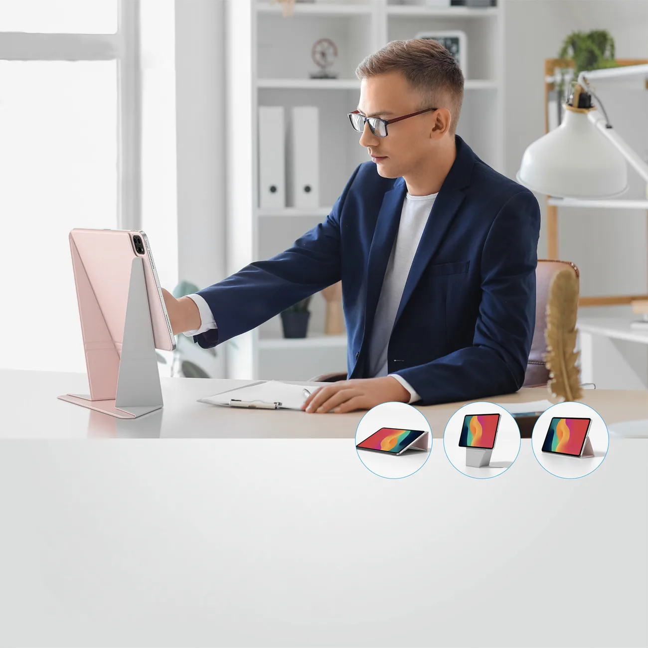 Schutzhülle mit Ständer für iPad Air M3 11'' – rosa 7