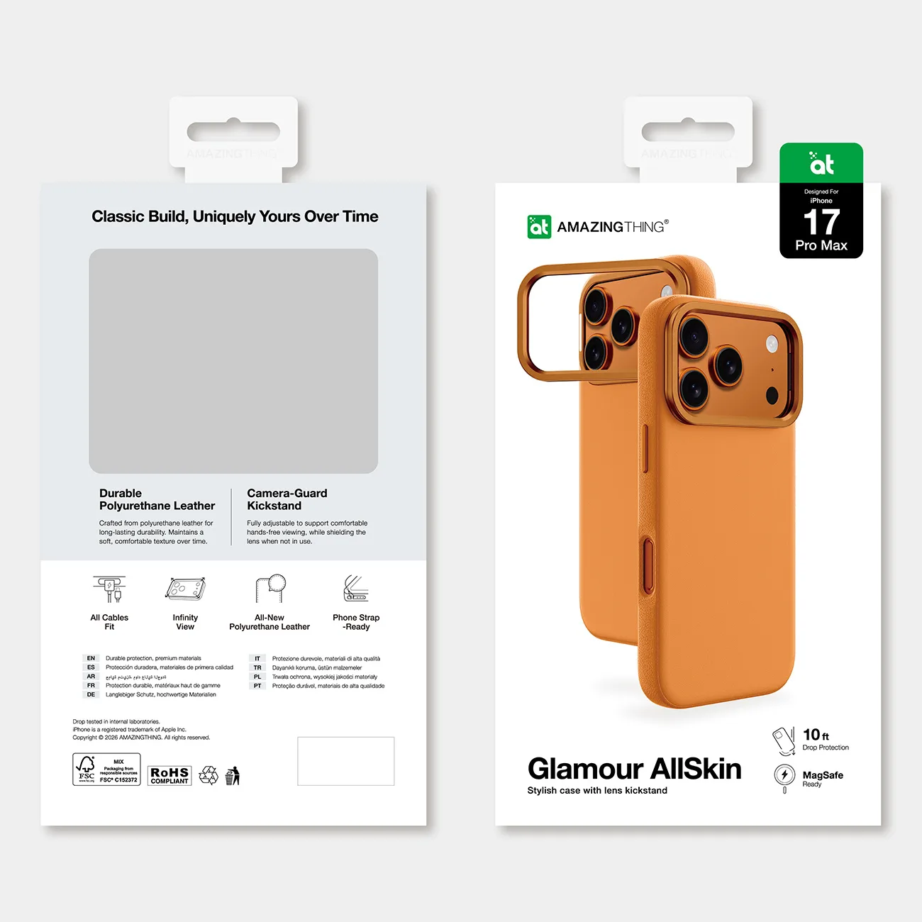 Glamur maska za iPhone 17 Pro - narančasta 7