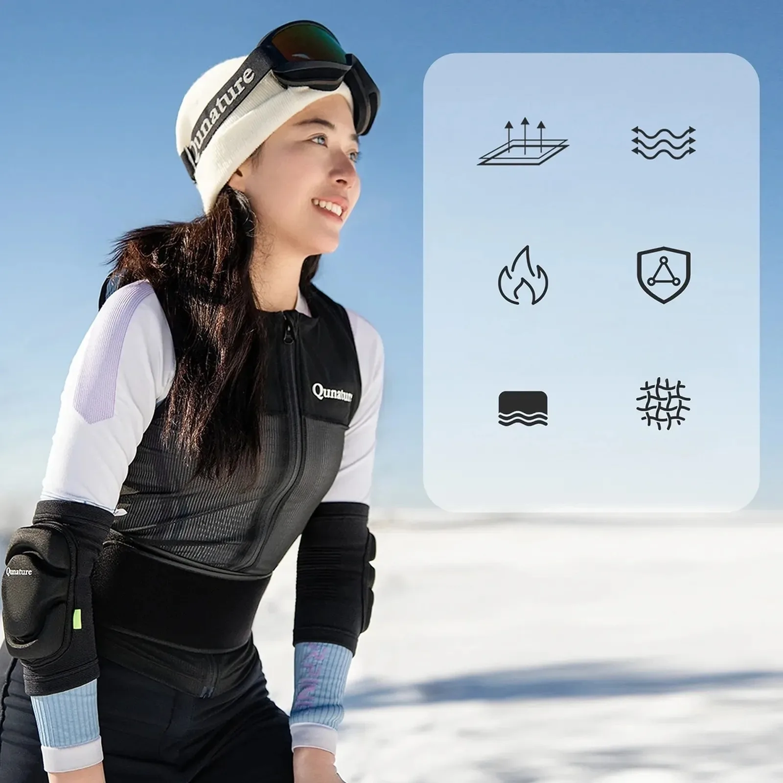Schwarze Ski-Ellbogenschützer in Größe L 3