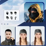 Multifunktionales Sport-Bandana-Skihalswärmer, Einheitsgröße – schwarz 3