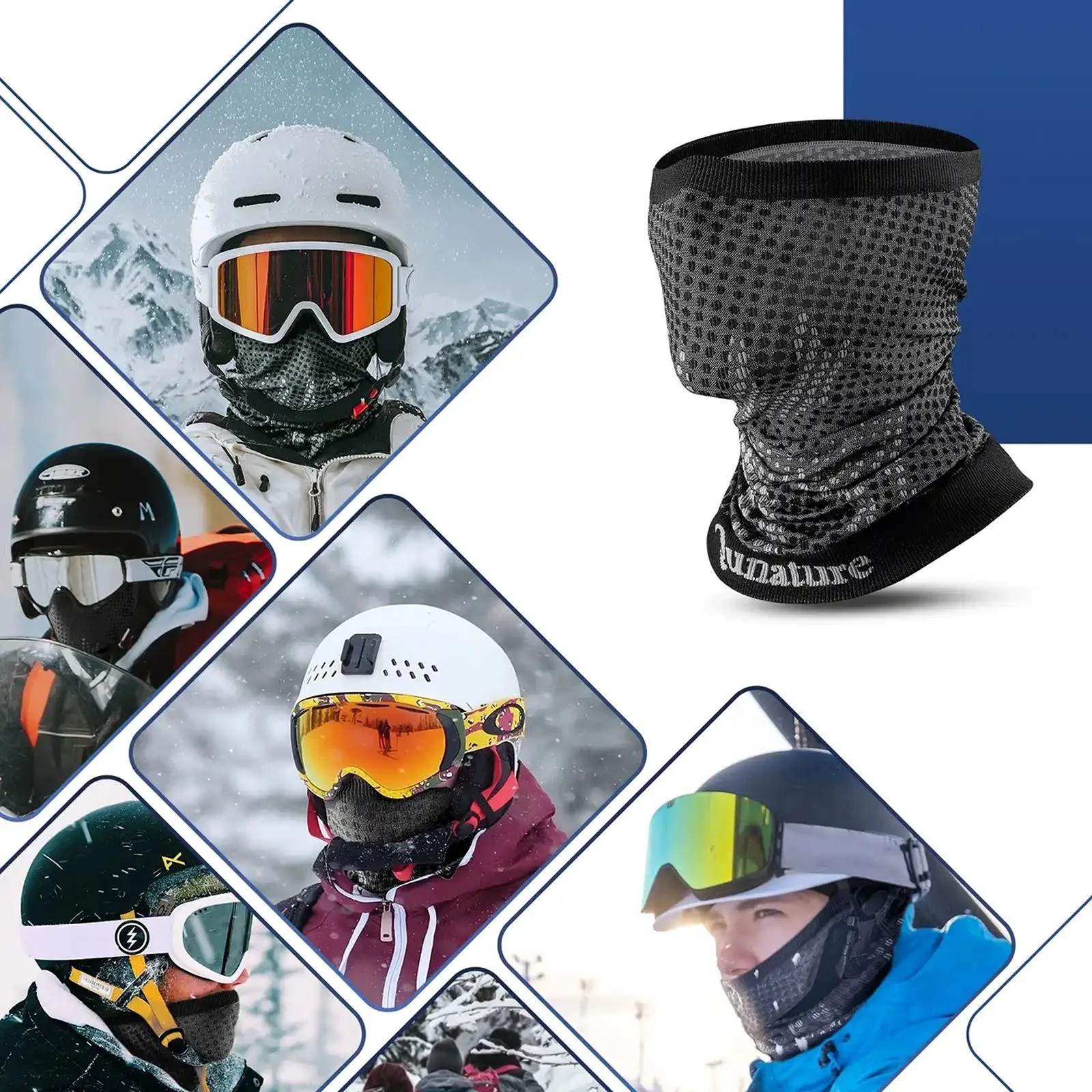 Többfunkciós sport bandana sí nyakmelegítő, egy méretben - fekete 7