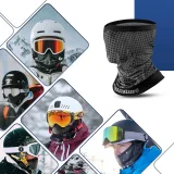 Multifunktionales Sport-Bandana-Skihalswärmer, Einheitsgröße – schwarz 7