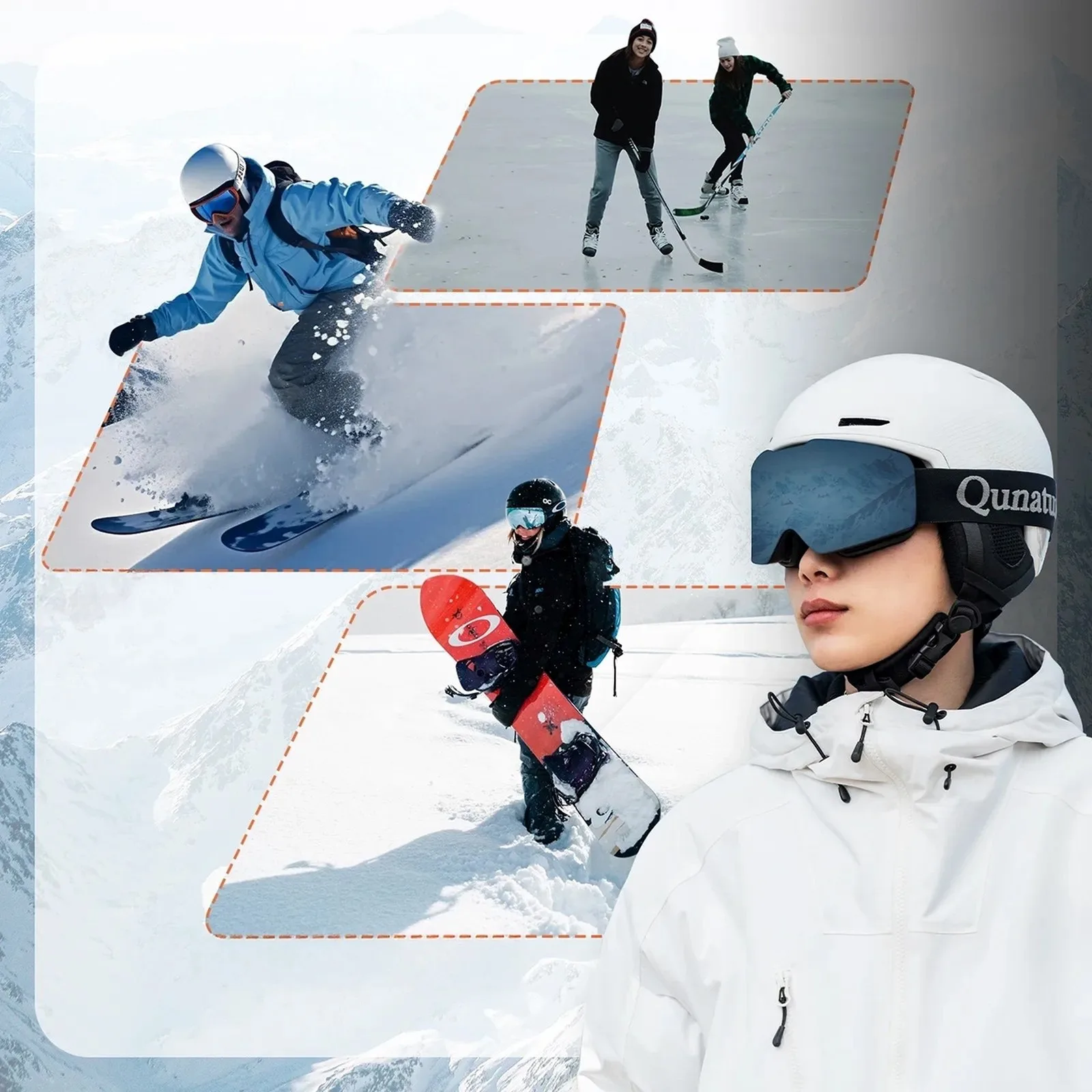 Ski- und Snowboardhelm mit Ohrpolstern, Größe L – weiß 5