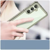 Carcasă din silicon cu cadru din gel pentru Samsung Galaxy S24 FE Outer Space Case - transparent-negru 3