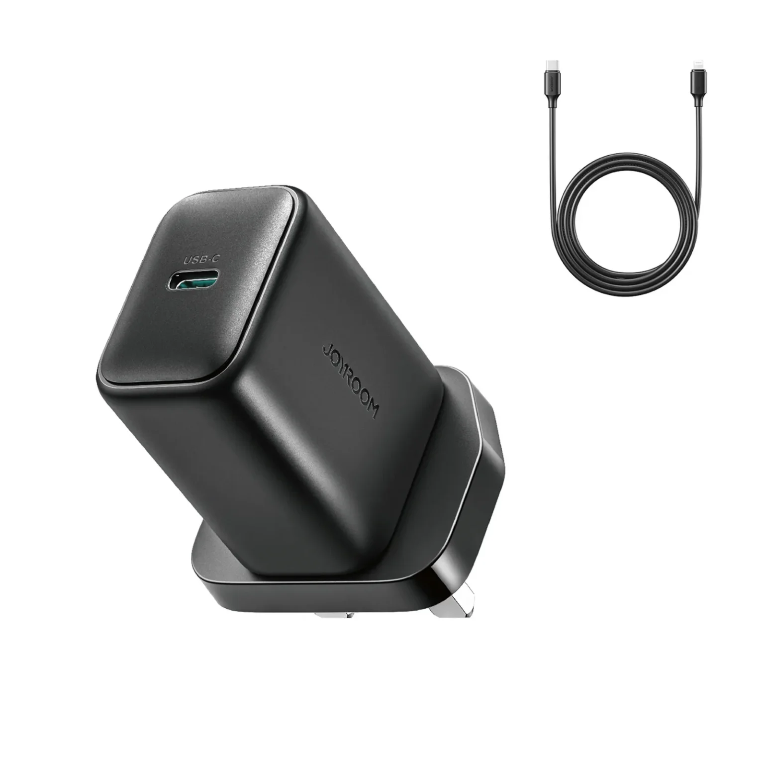 Váltakozó áramú töltő kábellel, brit csatlakozó, USB-C, 25W, 1m - fekete Váltakozó áramú töltő kábellel, brit csatlakozó, USB-C, 25W, 1m - fekete