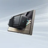 Váltakozó áramú töltő kábellel, brit csatlakozó, USB-C, 25W, 1m - fekete 3