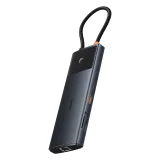 10 az 1-ben HDMI USB-A USB-C RJ45 SD TF HUB adapter - Szürke 6