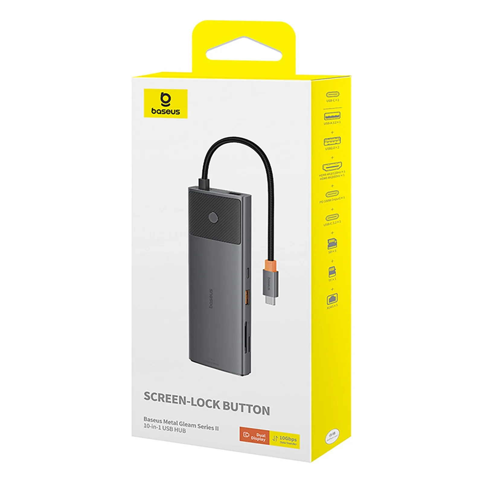 HUB adapter rozdzielacz 10w1 HDMI USB-A USB-C RJ45 SD TF - szary 7