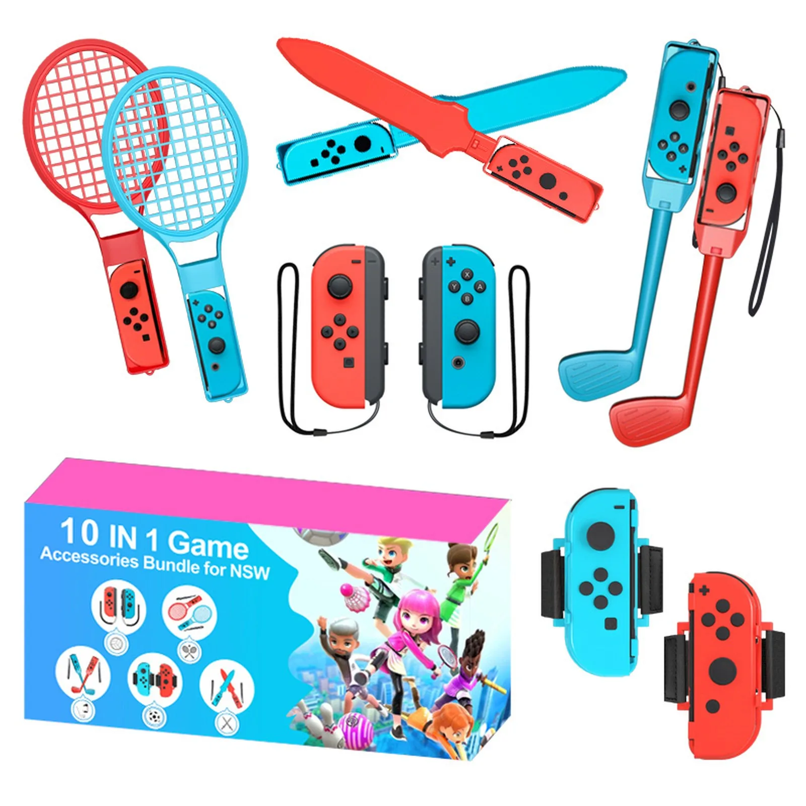 10-in-1-Familien-Zubehörset für Nintendo Switch Sports 2