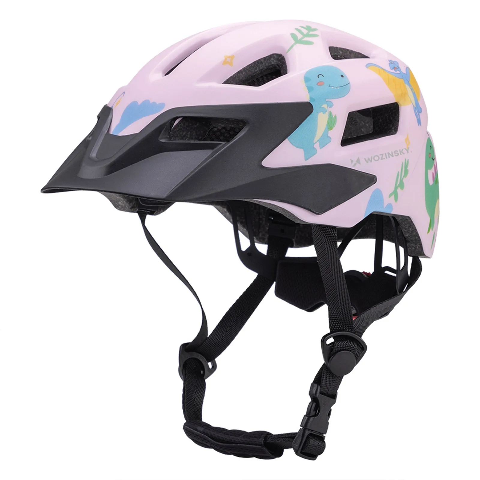 Gyermek MTB biciklis sisak levehető napellenzővel, 48-52 cm - rózsaszín