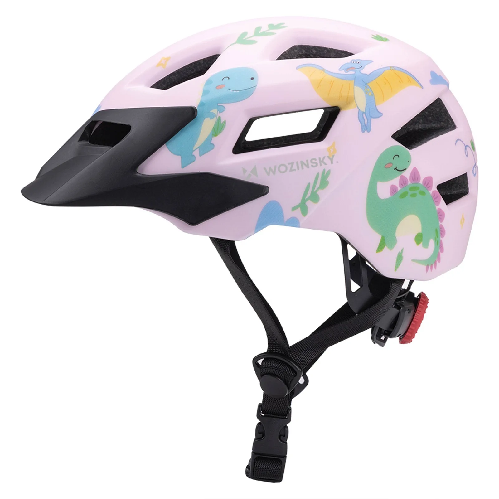 Gyermek MTB biciklis sisak levehető napellenzővel, 48-52 cm - rózsaszín