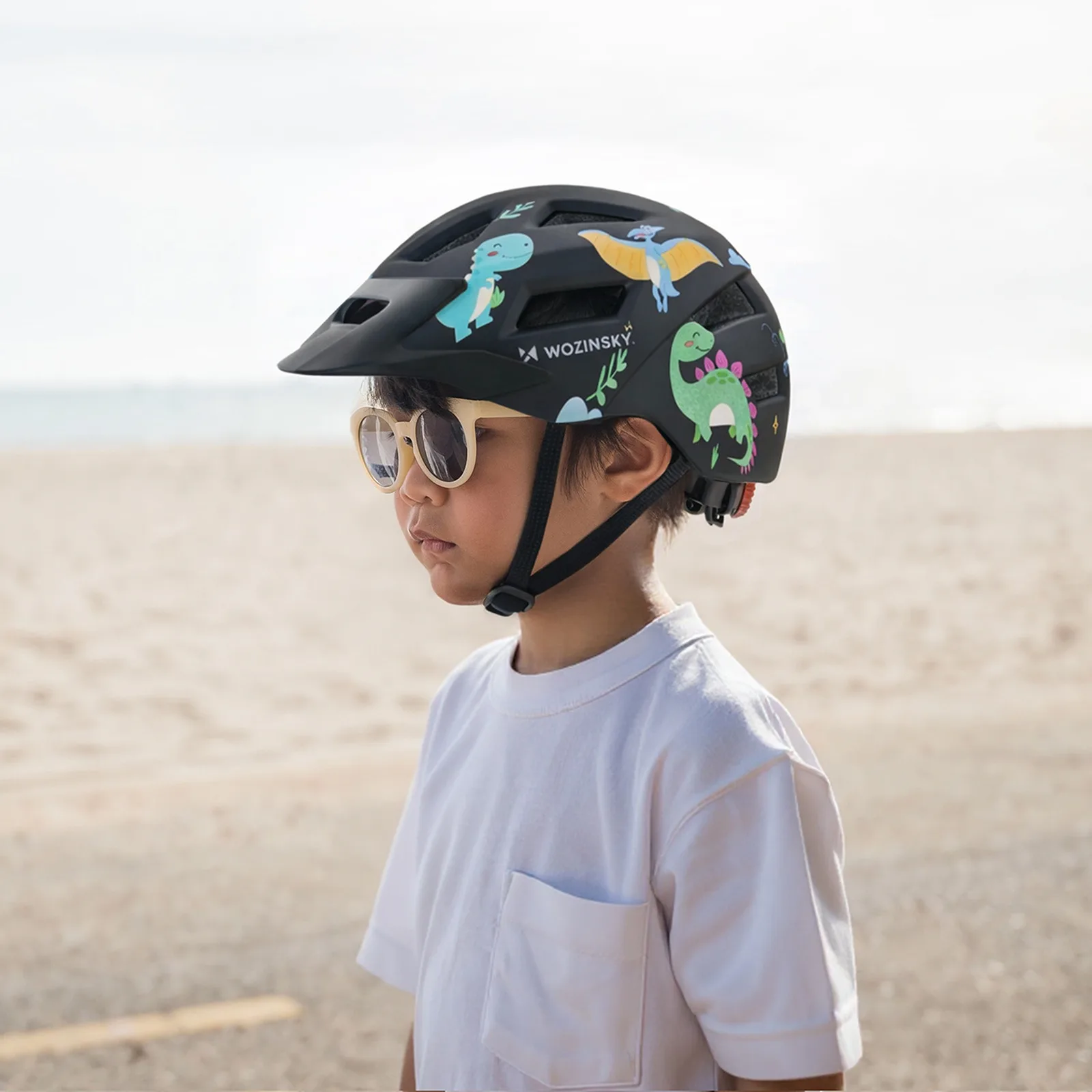 MTB-Kinderhelm mit abnehmbarem Visier, 52–56 cm – schwarz 5
