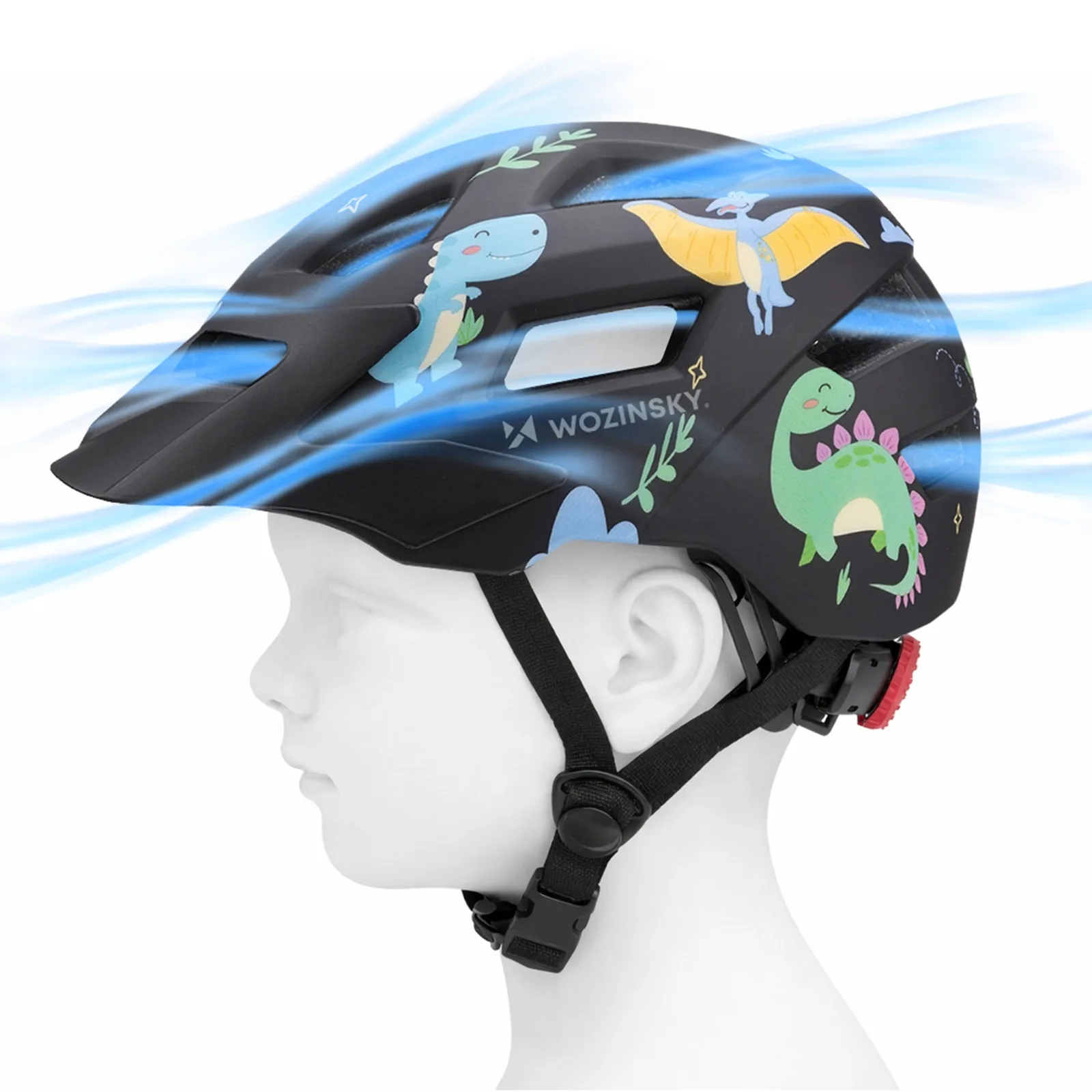 MTB-Kinderhelm mit abnehmbarem Visier, 52–56 cm – schwarz 7