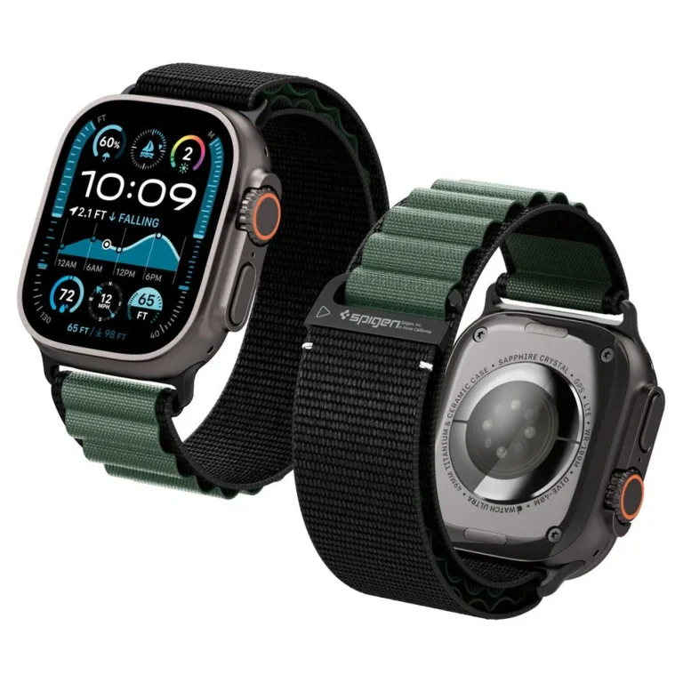 Apple Watch 44 / 45 / 46 / 49 mm-es szíj - fekete és zöld