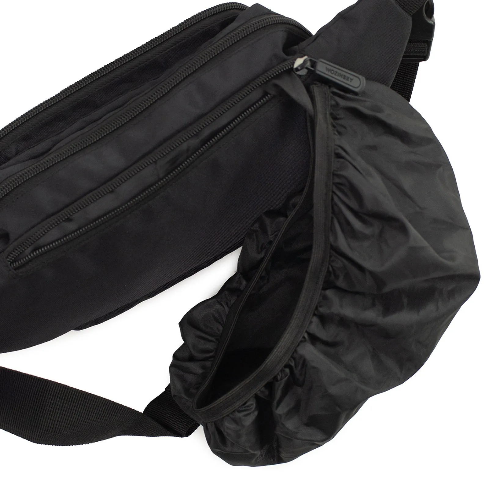 Wasserdichte Unisex-Hüft-/Umhängetasche mit verstellbarem Riemen – schwarz 5