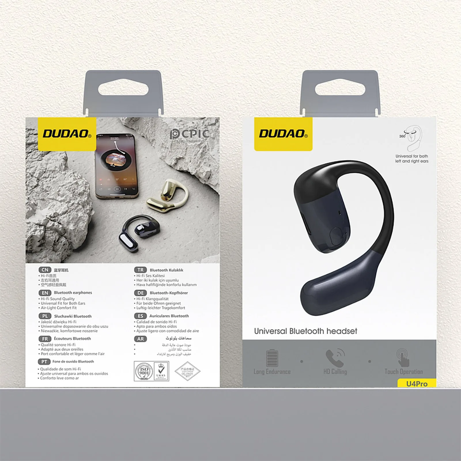 U4Pro Bluetooth-Universal-Hinter-dem-Ohr-Headset für beide Ohren – Schwarz 8