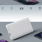 Airpow Lite 10000mAh 15W Power Bank with 30cm USB-A to USB-C Cable - White 10