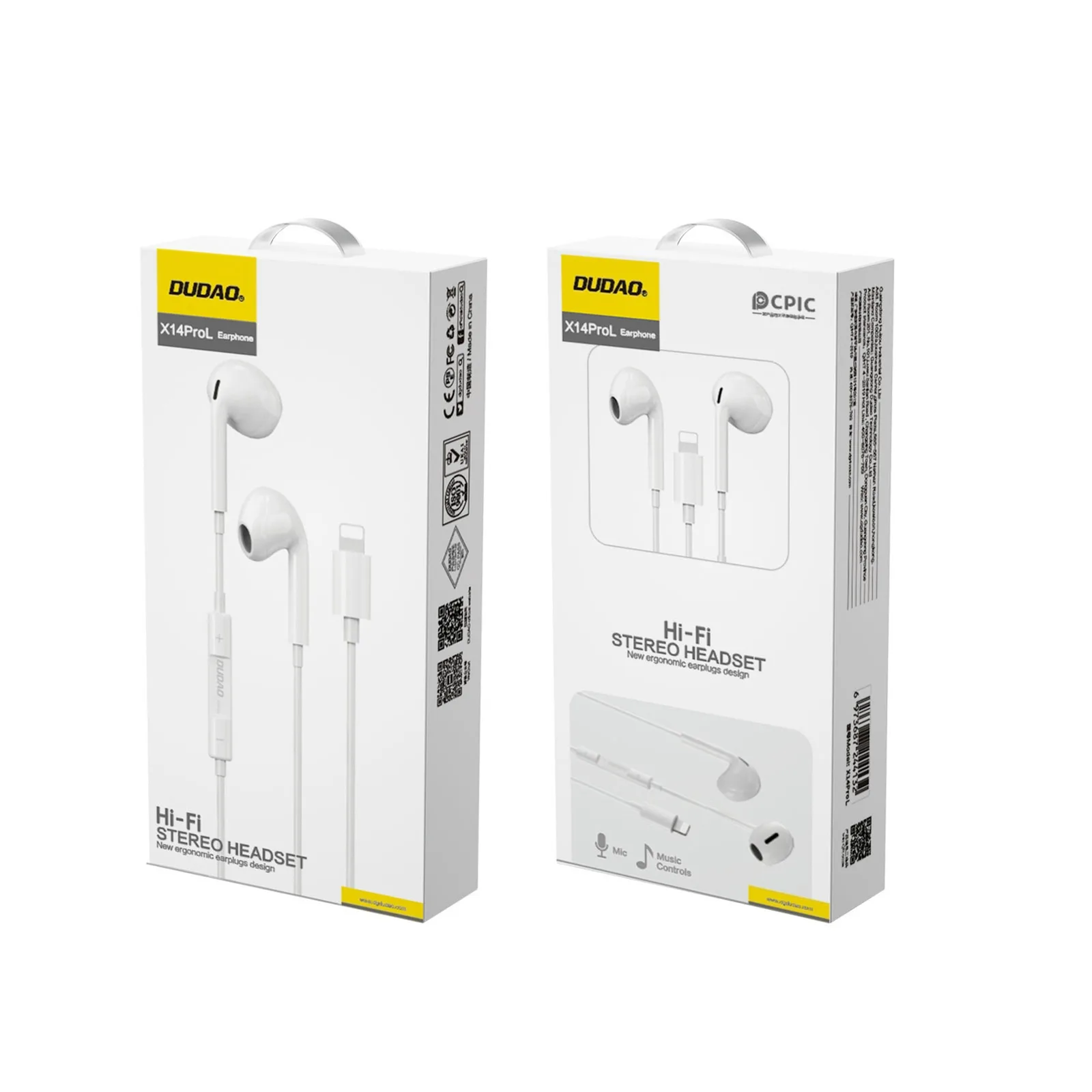 X14PROL-W1 iPhone Lightning vezetékes fülhallgató - Fehér színben 4