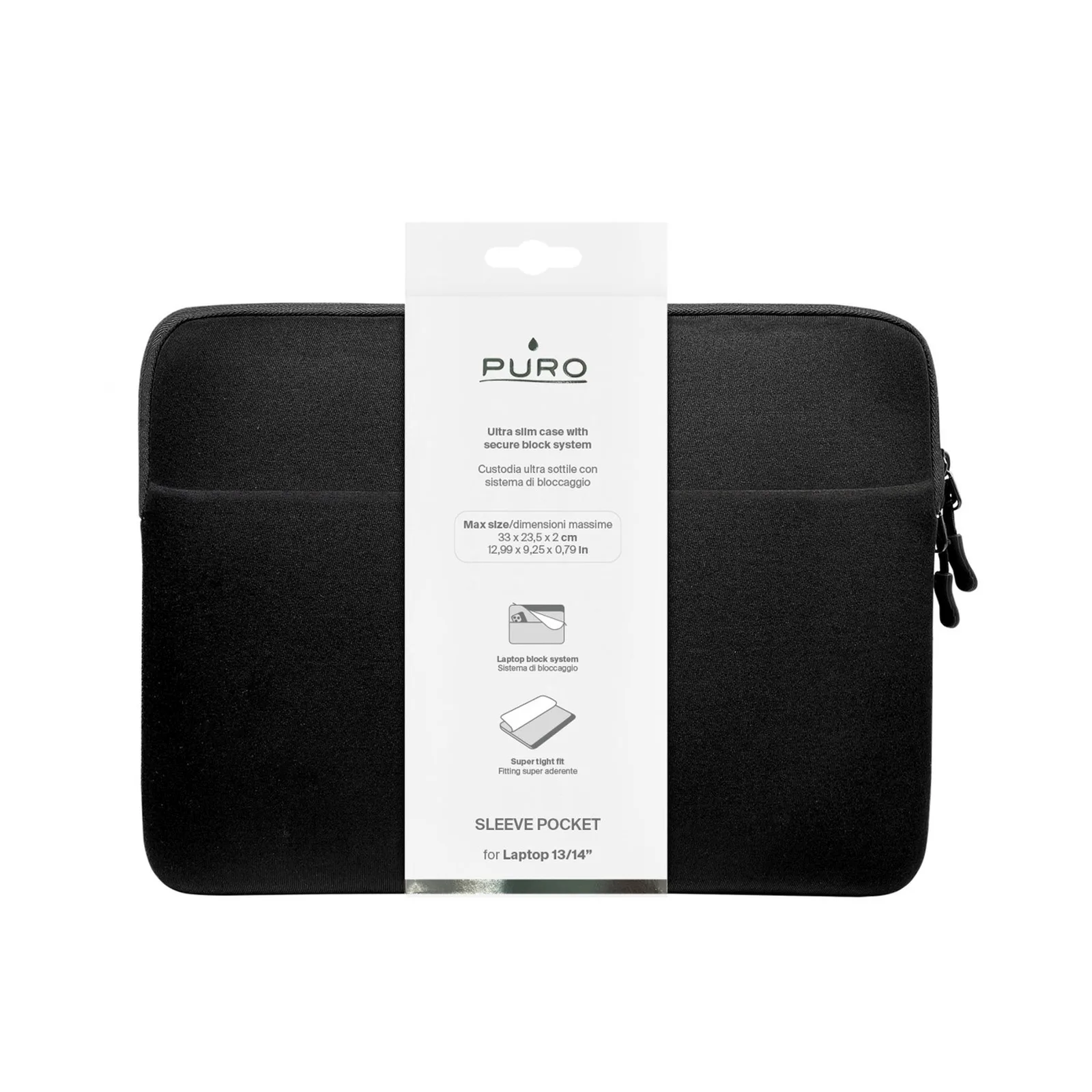 Slim Pocket Laptoptasche für 13-Zoll-Laptops – schwarz 2